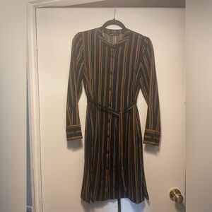 Mixxo Striped Button Down Dress Size Small